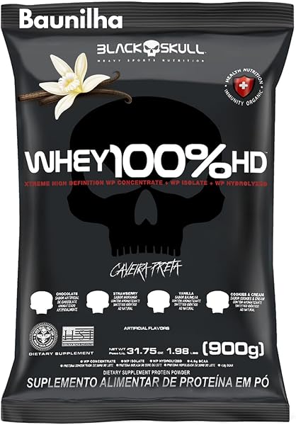Whey Black Skull 100% Hd Caveira Preta